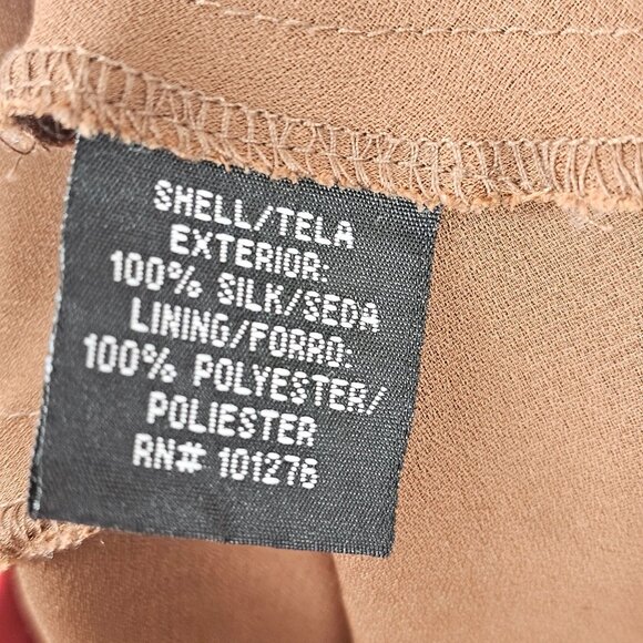 Fairy Cottage Core Dress Frilled Layer Midi Silk Brown Floral 12 Nicole Miller - Picture 16 of 16